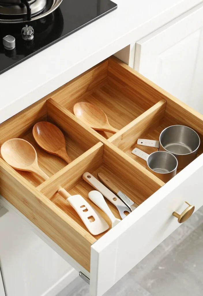 18 Small Kitchen Organization Ideas That Transform Tiny Spaces - 7. Use Drawer Dividers 1